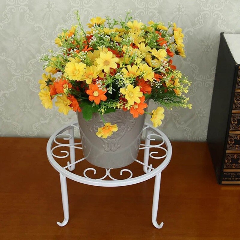 Support rond en fer forgé pour Pot de fleurs, présentoir pour plantes de jardin, balcon, décoration de la maison