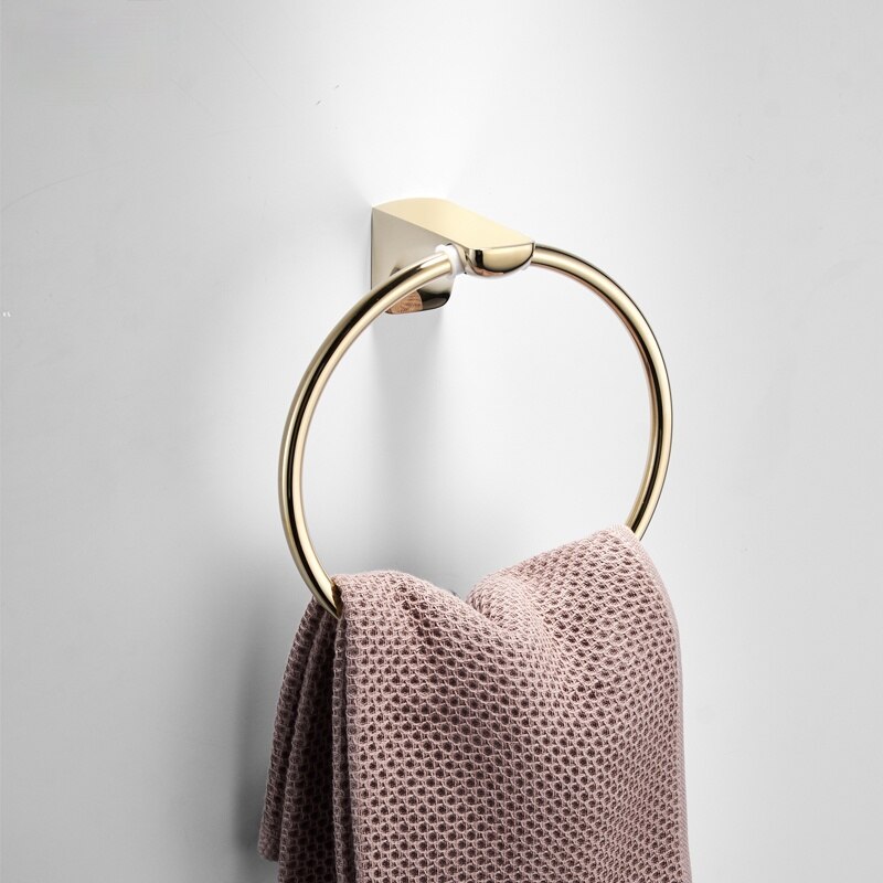 Toallero dorado de lujo para baño, barra de toalla, juego de colgante de hardware: towel ring