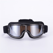 Retro Motorcycle Goggles Glasses Aviator Cruiser Vintage Leather Glasses Cafe Racer Half Helmet Goggles