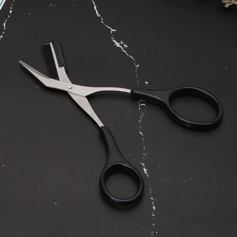 Women Eyebrow Trimmer Scissors Comb Eyelash Hair Removal Grooming Cutter Shaping