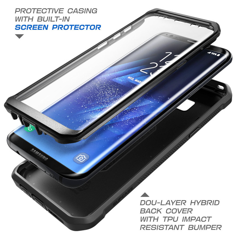 SUPCASE Cover For Samsung Galaxy S8 5.8 inch WITH Built-in Screen Protector Unicorn Beetle UB Pro Full-Body Rugged Holster Case: Black