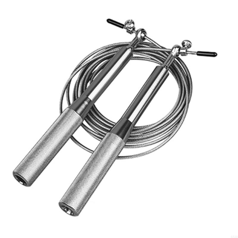 920L Aluminum Alloy Handle Telescopic Jump Rope 360 Degree Bearing Rapid Speed Skippings Rope for Workout Exercise: WHITE