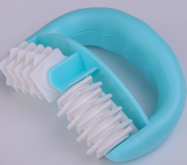 Plastic handle roller massager hand two-wheel round shank massager full body massager Factory Direct
