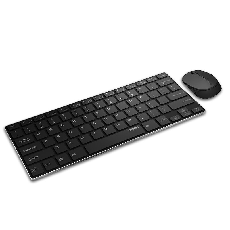 Rapoo Multi-mode Wireless Keyboard Switch Between Bluetooth &amp; 2.4G Connect 3 Devices Silent Keypad Optical Mouse Set for Tablet
