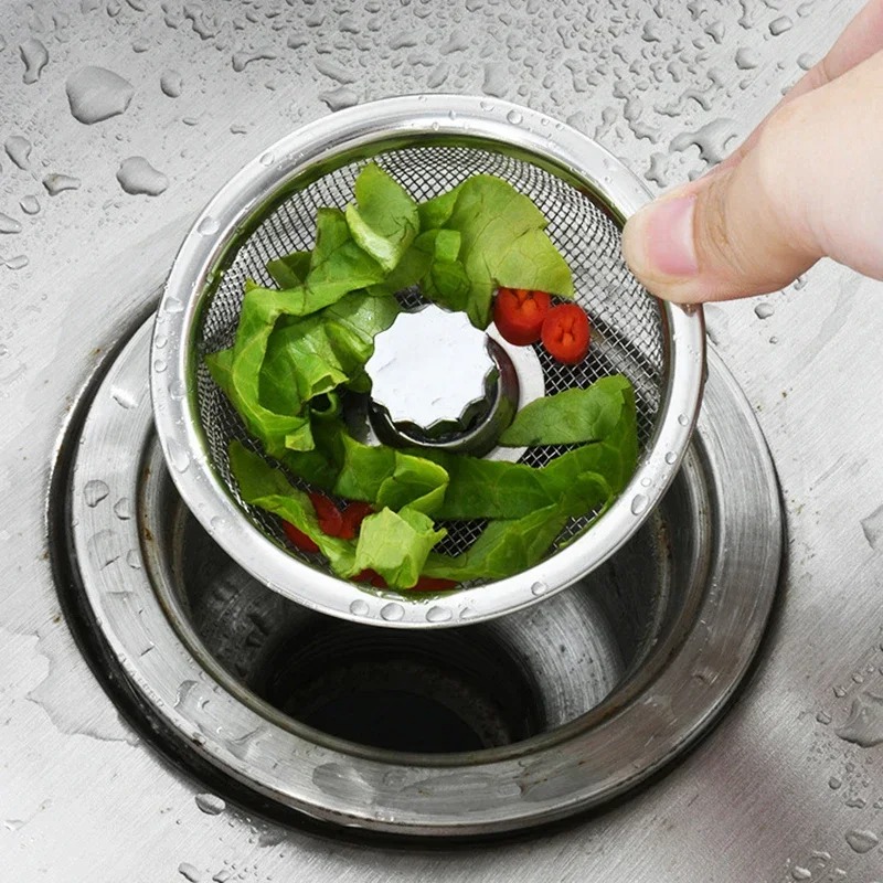 Filtro de acero inoxidable para fregadero de cocina, coladores de malla para alcantarillado, bolsas de malla desechables para filtro de fregadero, drenaje de suelo de baño, filtro de residuos de pelo