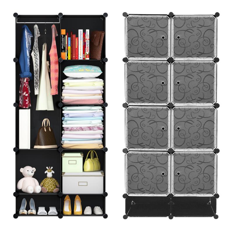 Assembly Locker Clothes Cabinet Wardrobe Closets Detachable Plastic Wardrobe Bedroom Storage Box Organizer Home Furniture HWC