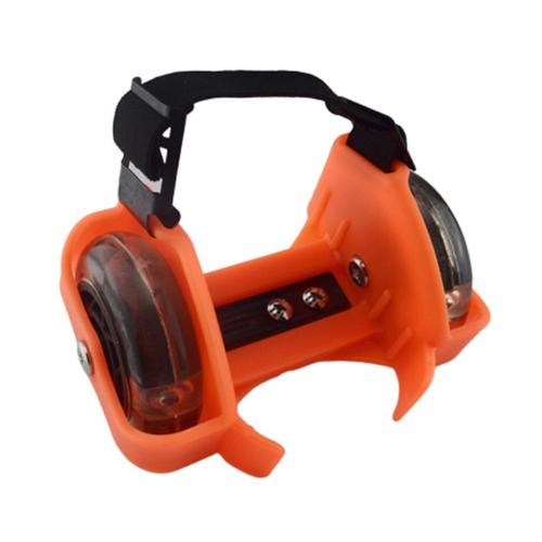 2Stck Kind freundlicher draussen Einstellbare LED Blinkt Rad Ferse Schuhe Schlittschuh Rollen LED Blinkt Rad Ferse Schuhe Schlittschuh rollen: Gelb