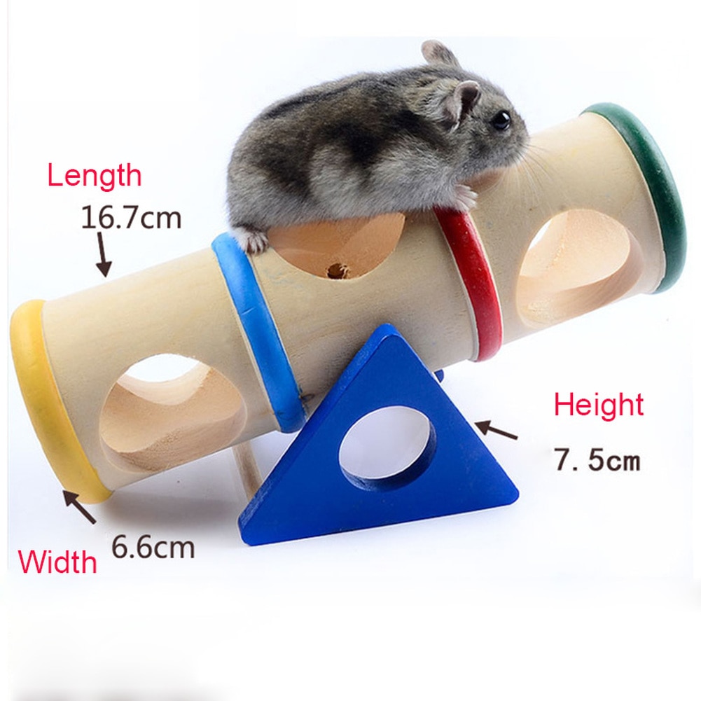 Holz Hamster Maus Tunnel Rohr Spielzeug Hamster KäFeige Spielzeug Wippe Haustier Holz Hause Kleine Ebene Ratte Mäbenutzen Haus Spielen Schaukel ratte Spielzeug