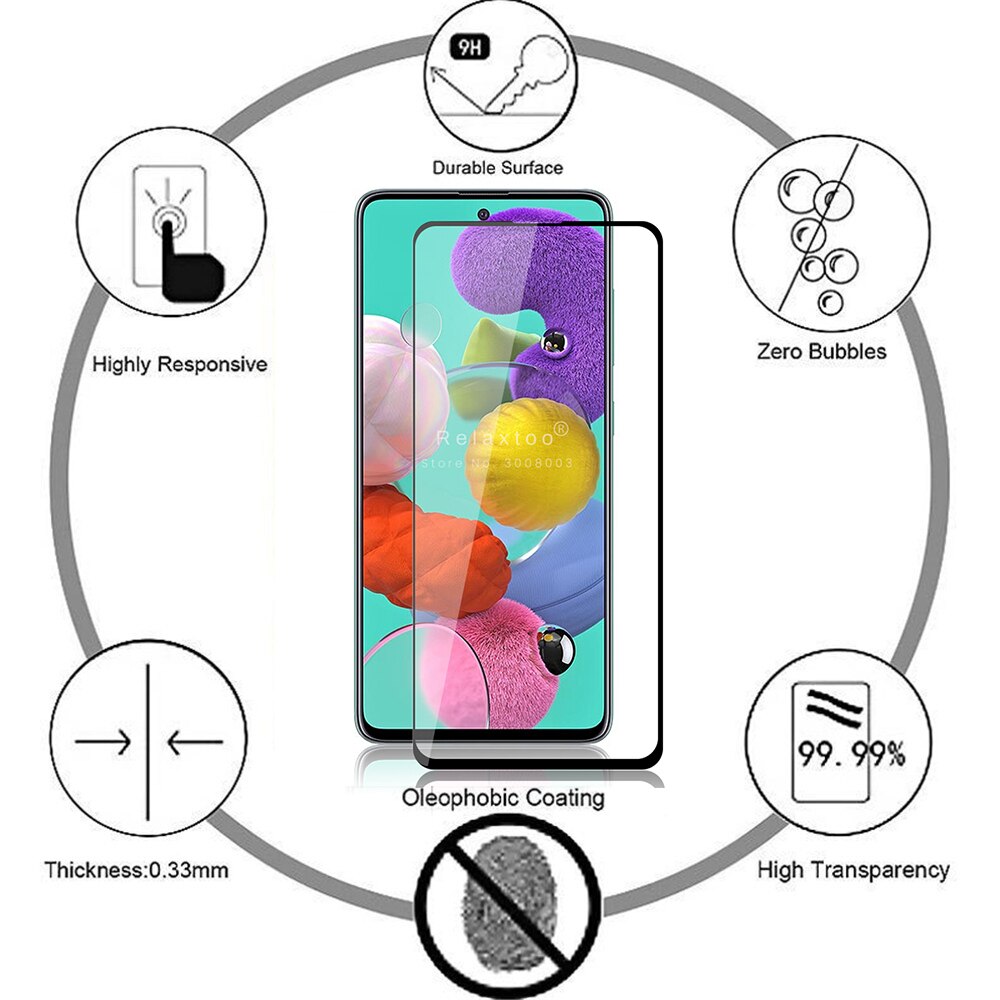 2-in-1 gehärtetem glas für samsung a51 a71 kamera glas sm-a515f sm-a715f rügestochen schutz glas für samsung a 51 71 51a 71a