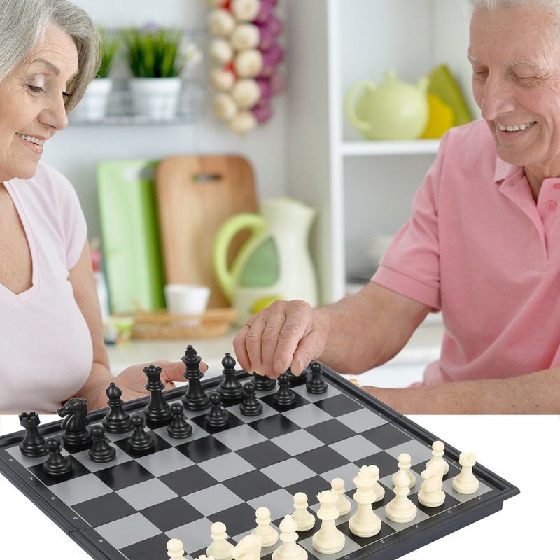 Jeu d'échecs pliants et portables 3 en 1, ensemble d'échecs magnétiques, jeu de dames de Backgammon, jouets pour enfants, amusant