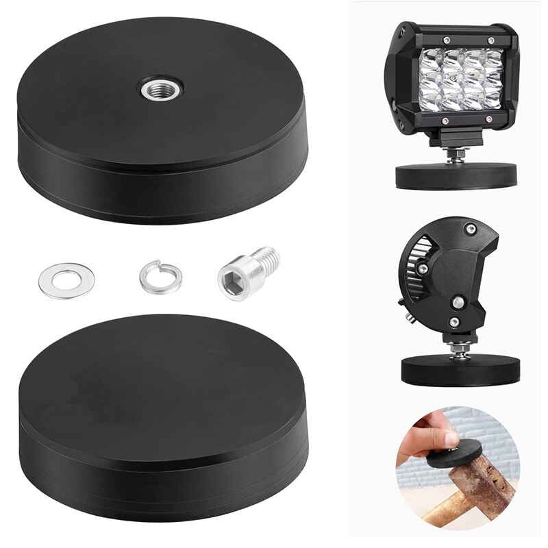 2Pcs Powerful Magnetic Base Mount Bracket Sucker Holder LED Light Bar Roof Magnet Bracket for Off Road Driving Fog Light