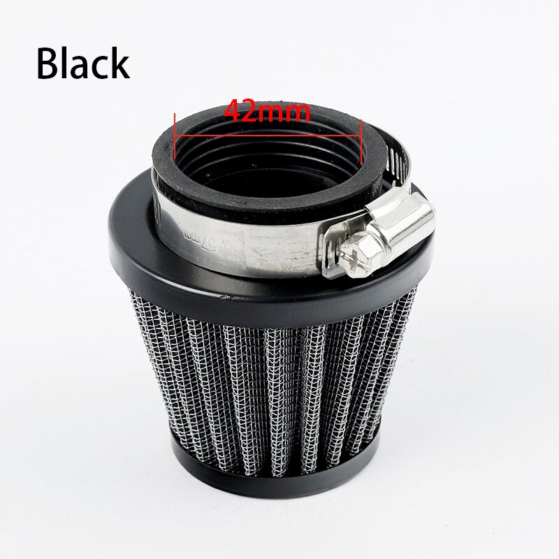Universal 35Mm 38Mm 42Mm 45Mm Motorfiets Paddestoel Hoofd Carburateur Luchtfilter Cleaner Intake Pijp Gewijzigd Scooter motocross Atv: black 42mm