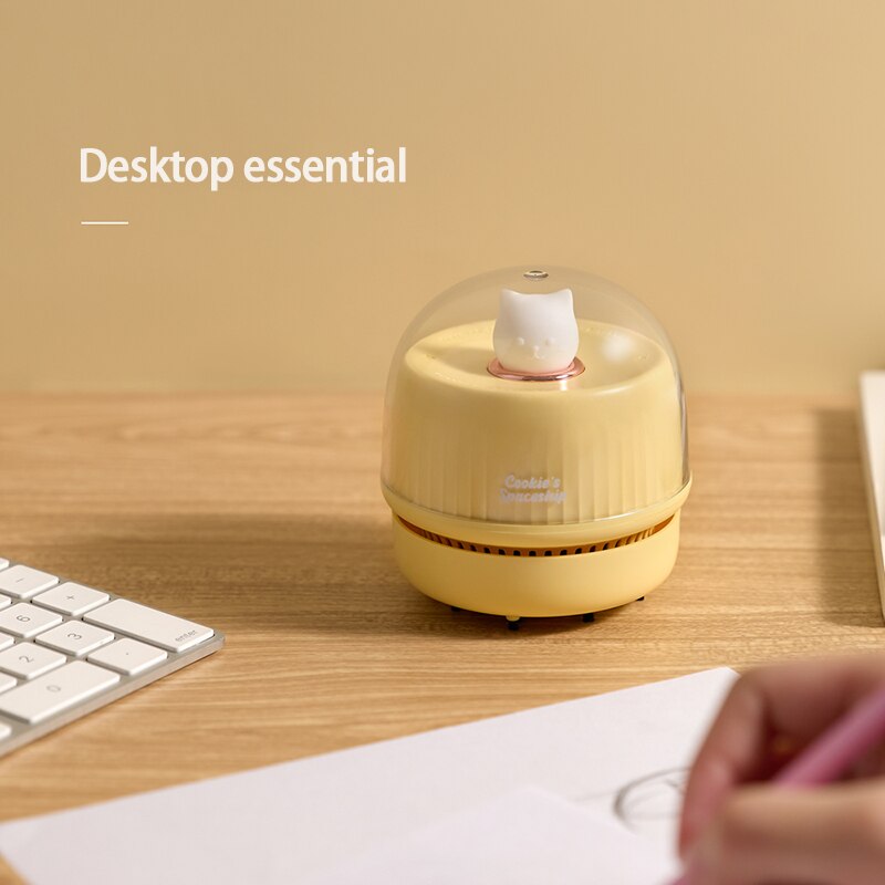 Mini Desktop Vacuum Cleaner Home Office Table Keyboard Cleaner With Night Light USB Student Portable Cute Pet Vacuum Cleaner