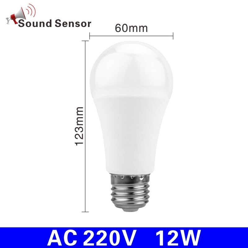 LED PIR Bewegung Sensor Birne 5W 7W 9W 12W Klang Sensor Lampe AC 110V 220V Auto Clever LED PIR Infrarot Körper E27 Glühbirne: 12W Sound sensor