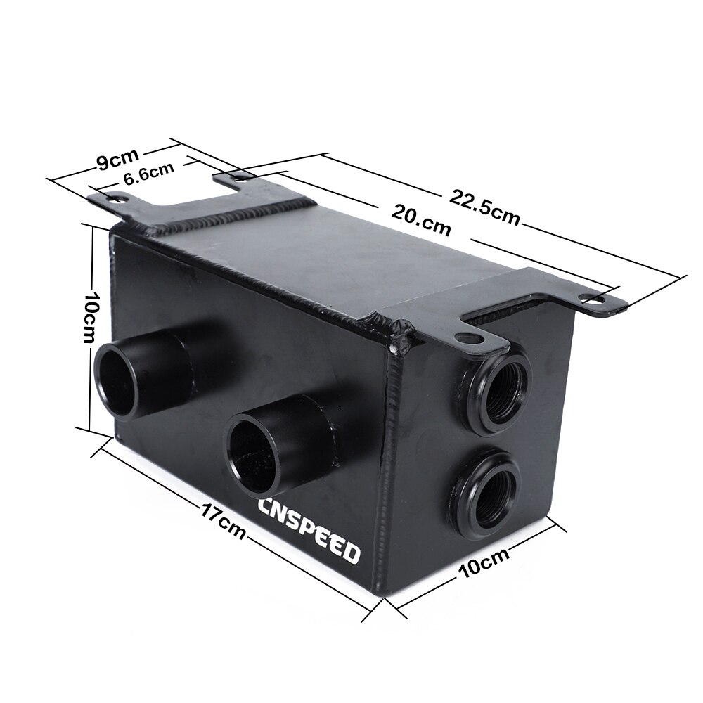 CNSPEED Black Aluminum Oil Catch Can Reservoir Tank Fuel Tanks With Breather Fliter Baffled