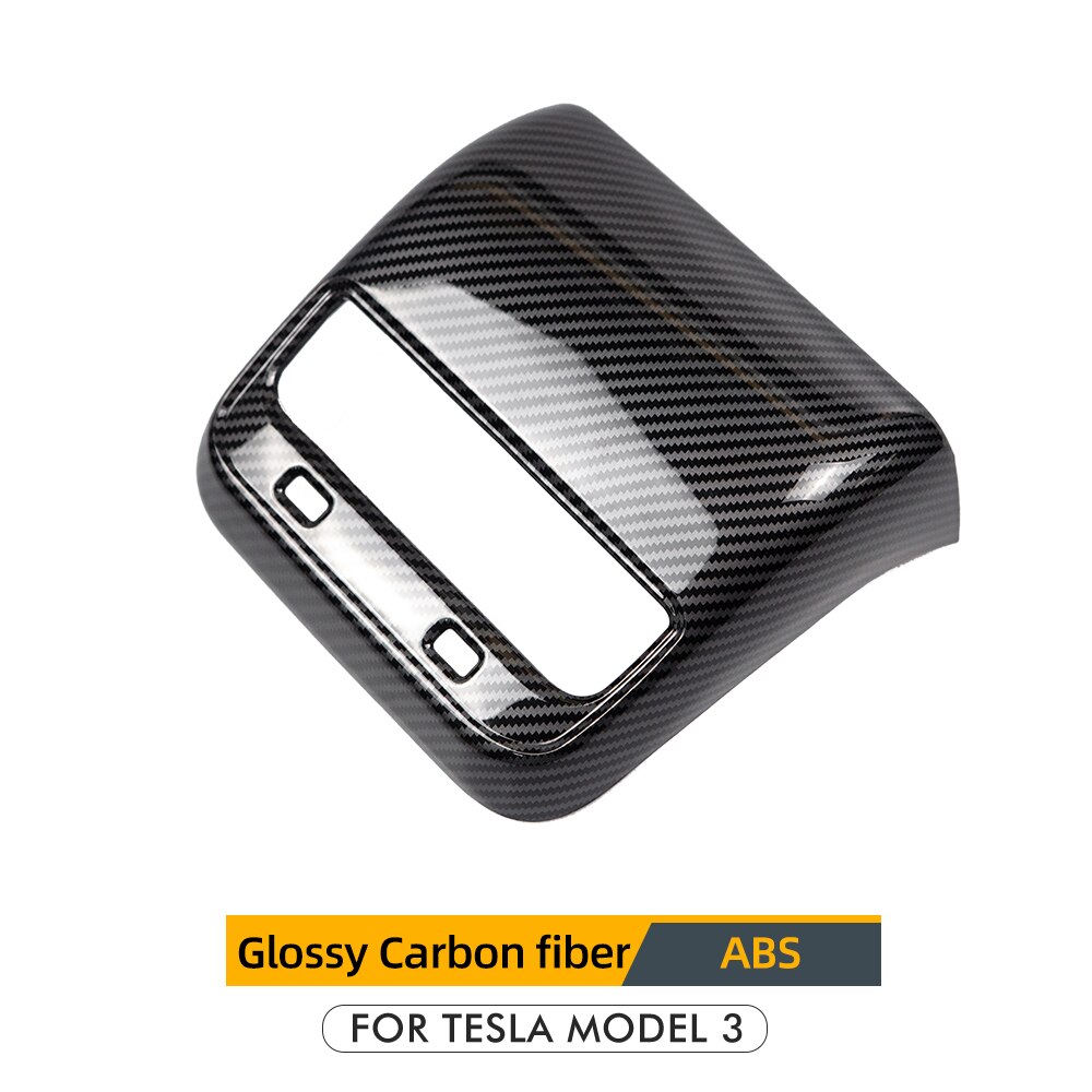 Model3 Car Rear Air Vents Outlet Cover Trim For Tesla Model 3 Accessories Carbon Fiber Parts Model 3 Tesla Model Three: Carbon fiber ABS