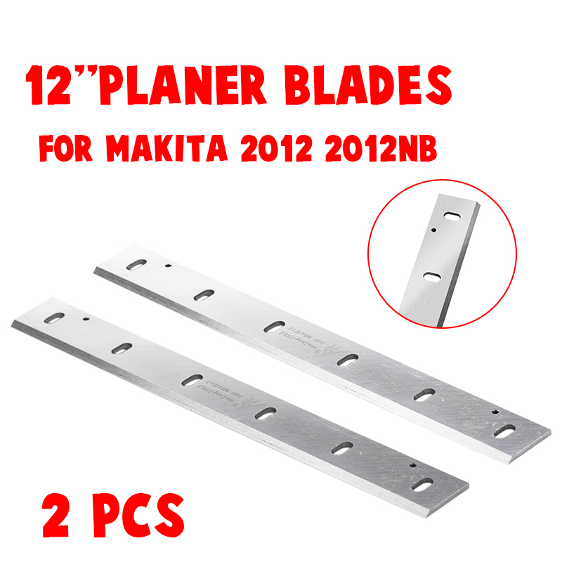 Lames de couteau de raboteuse 12 ", 2 pièces, 305x32x3mm, lame en acier rapide, raboteuse épaisse pour Makita 2012NB, pièces de menuiserie