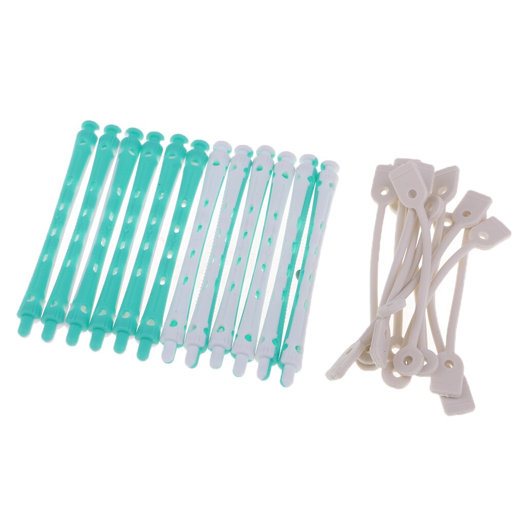 12 stk wave hairstyling perm stang barer curler frisørverktøy sett salong hårruller sett hårspenner hårstylingverktøy