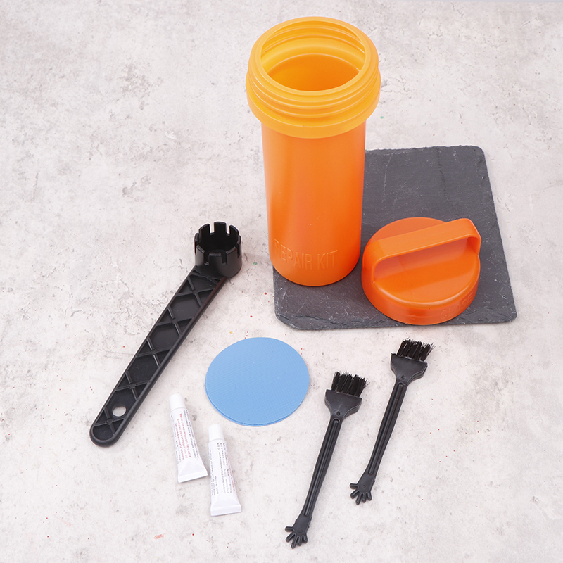 Kit de reparación SUP con parches de PVC y pegamento para inflables, Kit de reparación de tabla de Paddle de pie portátil con llave para barco Kayak