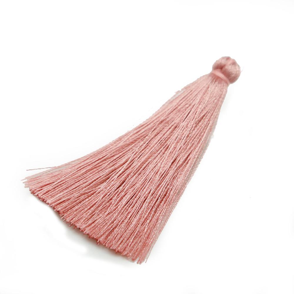 Franges en Imitation soie 2/10 pièces | Glands à suspendre, pointes de corde pour bricolage, porte-clés couture rideau accessoires pompon: Dark Pink 2pcs