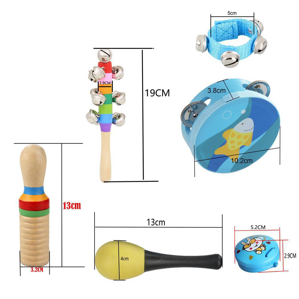10 unidades/juego de instrumentos musicales de percusión, Kit de ritmo para niños pequeños, instrumentos de música, juguetes para niños, de Navidad