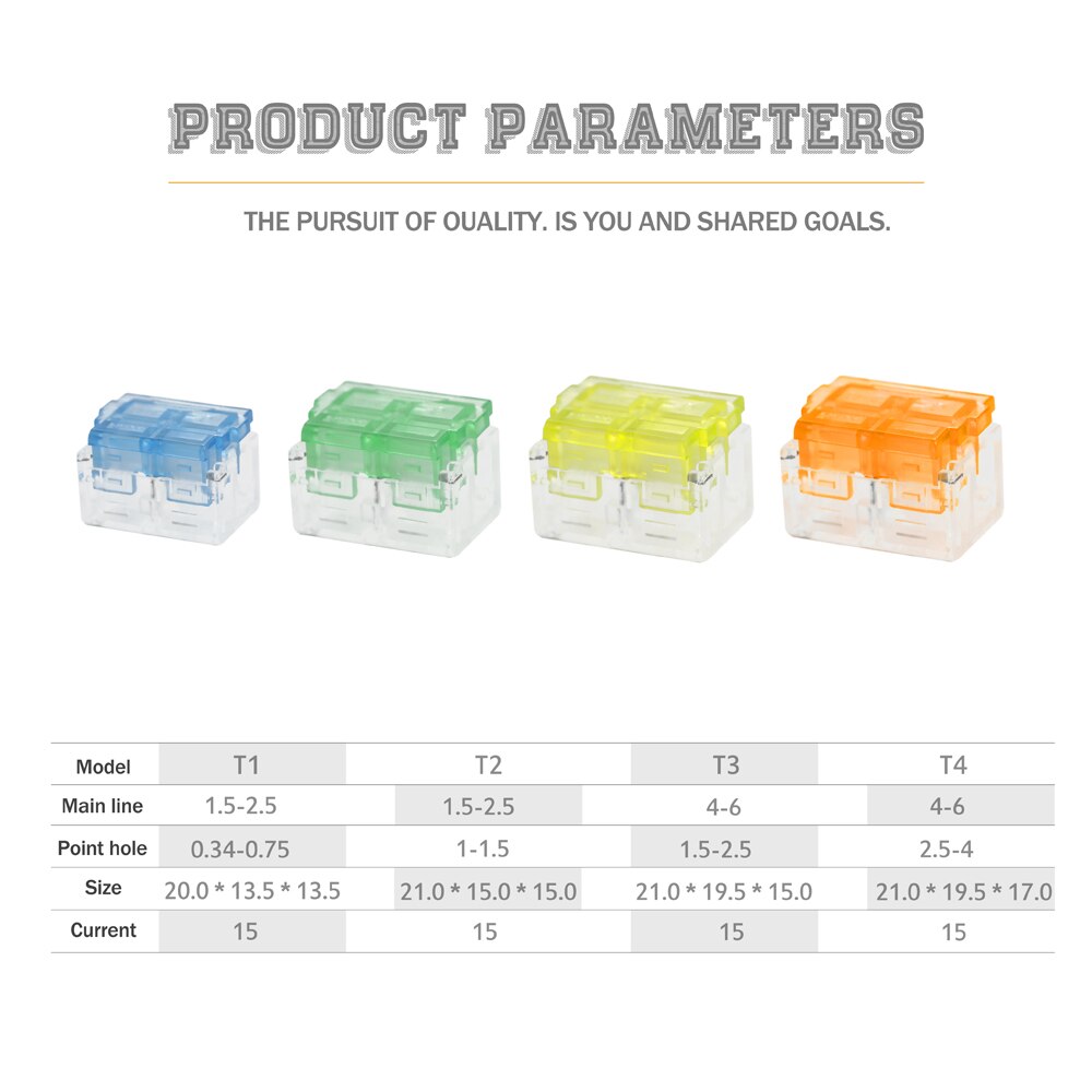 10 pcs T-type Belangrijkste Tak Draad Connector Box Set Gratis Breken Lijn Snel Terminal Block Splitter Kabel Connectors kit