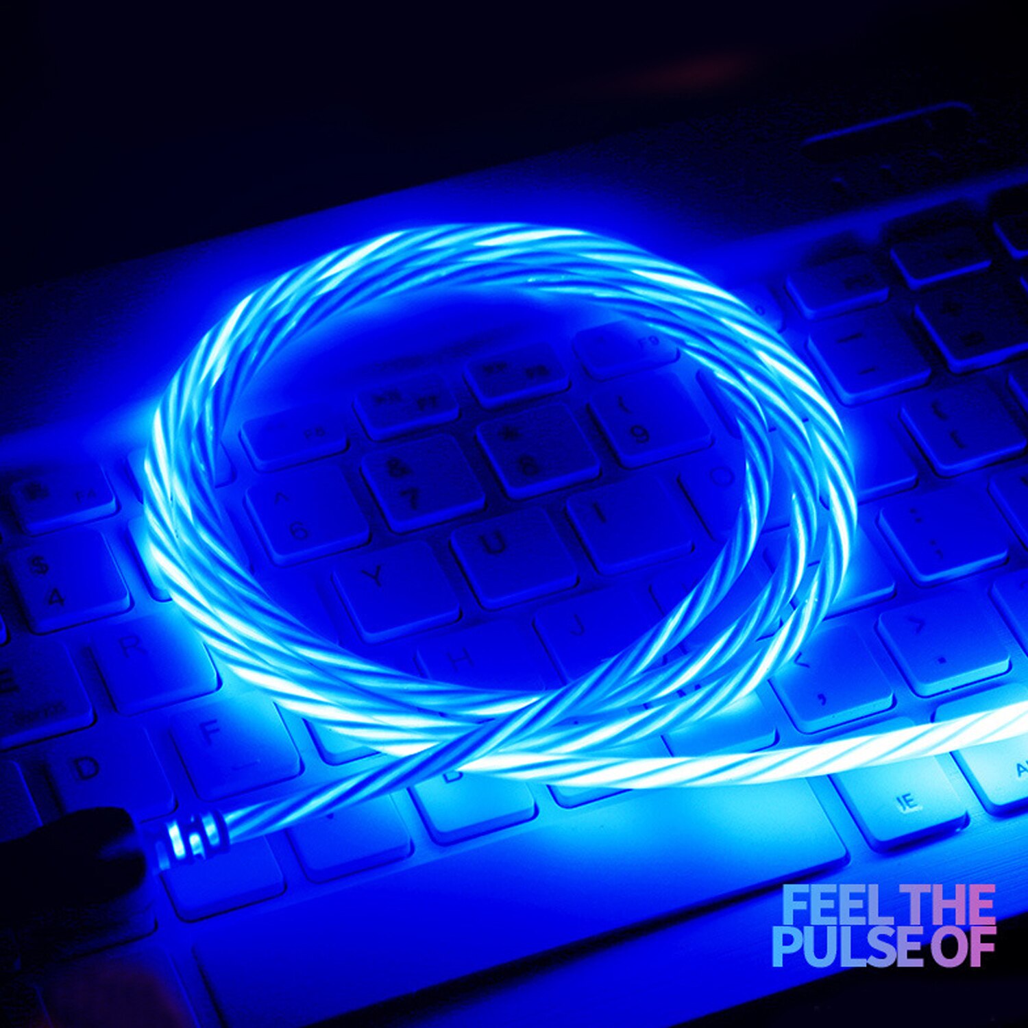LED Charging Cable Visible Flow USB Charger Cable for HUAWEI Xiaomi Samsung Android Phone Data Cable Green / Red / Green 1m: Blue