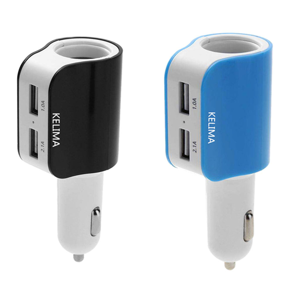 2.1A Dual USB 5V Car Cigarette Lighter Socket Splitter Power Charger