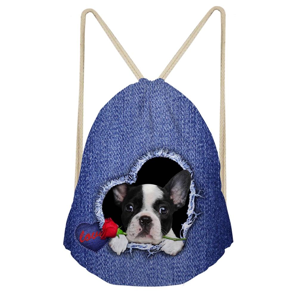 Noisydesigns bedårende søt søt hund snøring bag reise sportsvesker cinch sackback kul gutt jenter liten ryggsekk myk: Cc3502 z 3