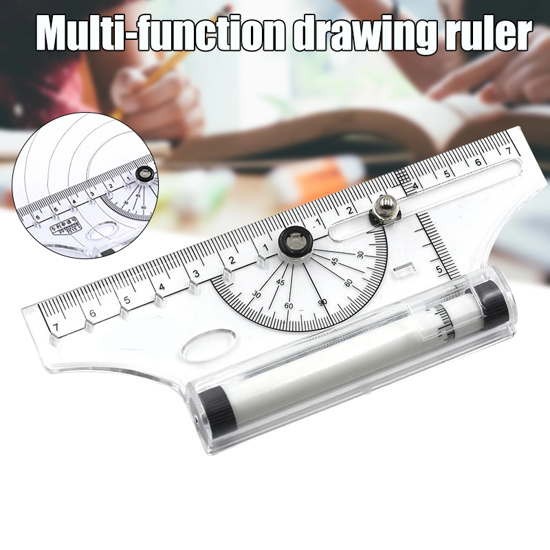Multifunctional Drawing Ruler Portable Universal Parallel Ruler Practical Measuring Tool for School Office Drawing Ruler QJY99
