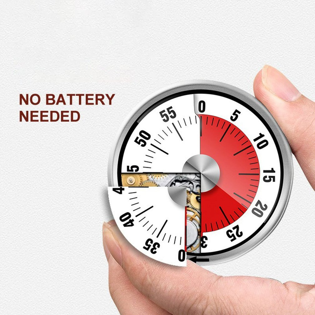 Stainless Steel Visual Timer Mechanical Kitchen Timer 60-Minutes Alarm Cooking Timer With Loud Alarm Magnetic Clock Timer