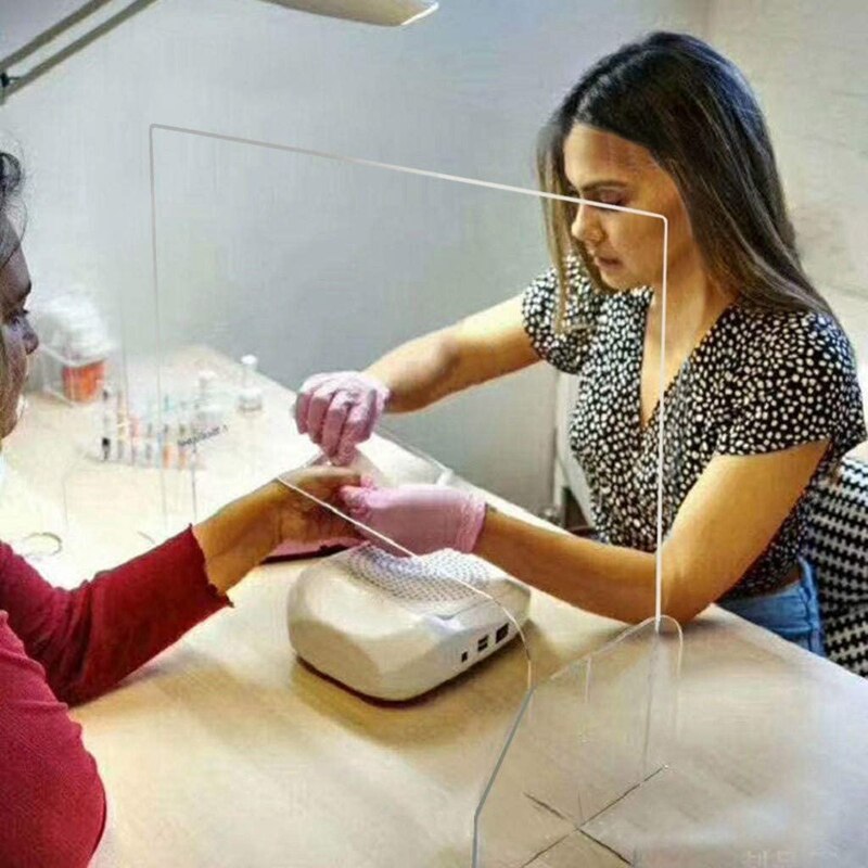 Protective Sneeze Guard, Clear Acrylic Plexiglass Shield for Counters, Food Screen, Transaction Window for Employers,