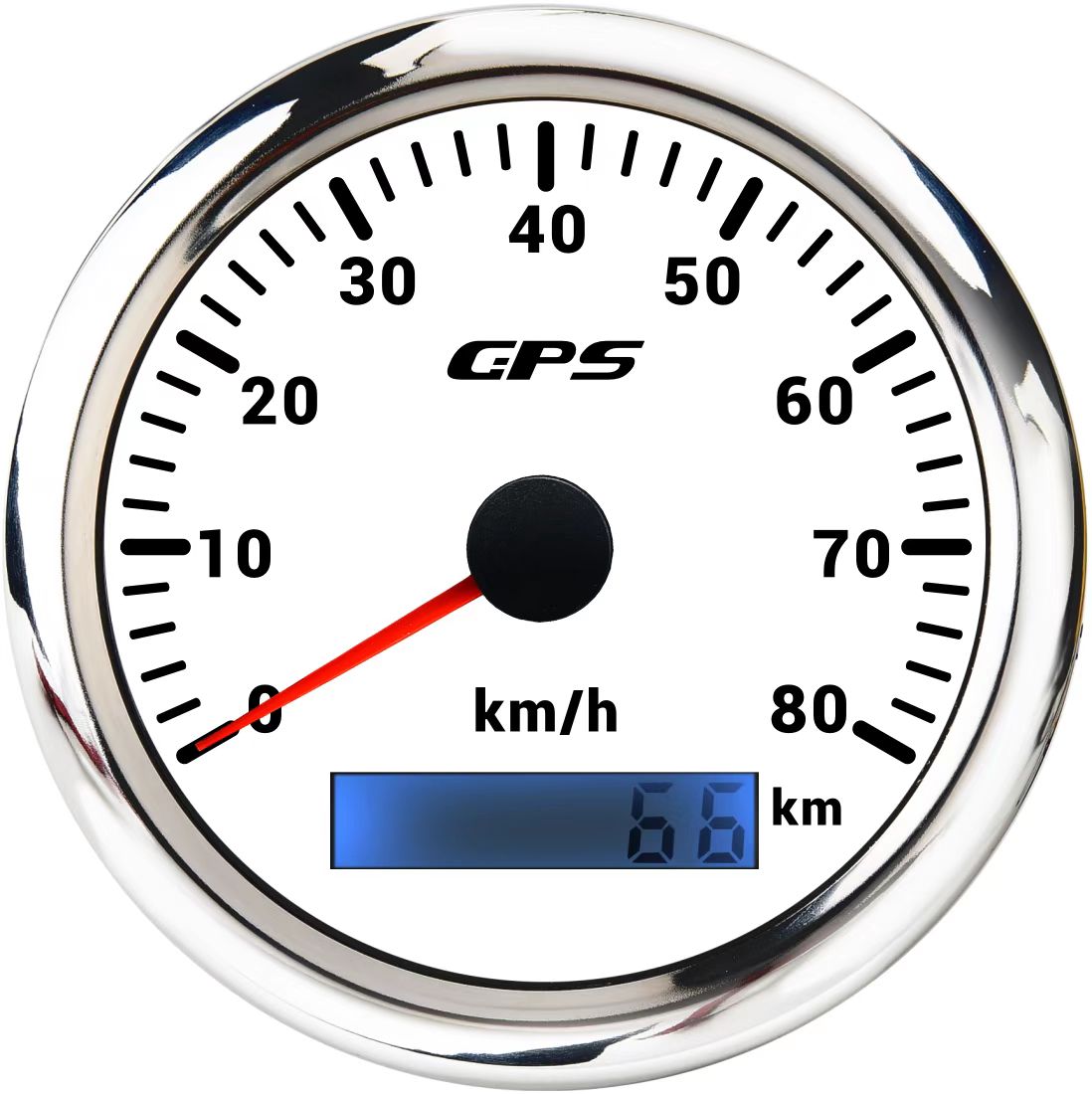 Universal 85 MM GPS Tacho Gauge 7 Farbe Led-hintergrundbeleuchtung Für Motorrad Marine Boot Lkw 60 Kmh 200 Kmh geschwindigkeit Gauge Meter: Silber