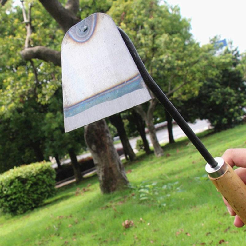 Wooden Handle Hoe Handheld Weeding Rake Planting Vegetable Accessories Farm Garden Agriculture Tool Trapezoid Shape Hoe Spot