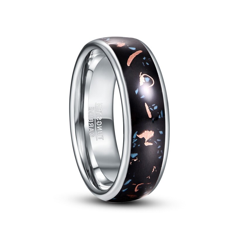 100% Wolfraam Stalen Ringen Mannen Vrouw Ring Wedding Bands Black Wijnstok Blauw Koolstofvezel Mannelijke Sieraden Anillos Accessoires