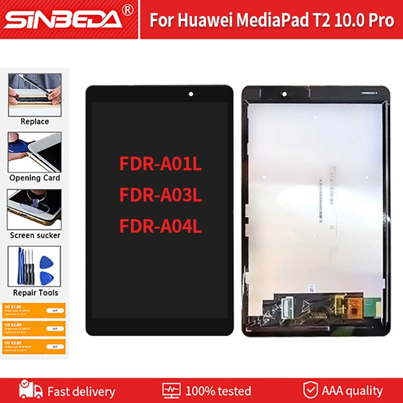 10 &#39;&#39;per Huawei MediaPad T2 10.0 Pro FDR-A01W Touch Screen Display LCD Digitizer Assembly per Huawei T2 10 Pro LCD