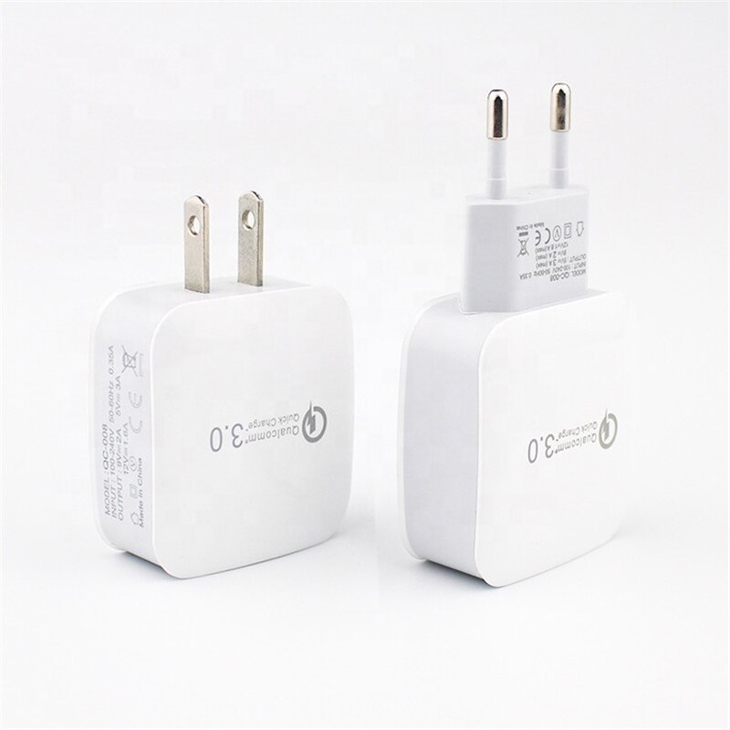 10 sztuk/partia ładowarka ścienna do telefonu komórkowego 18W pojedynczy QC3.0 USB szybka ładowarka ścienna Adapter kompatybilny dla inteligentnego telefonu komórkowego