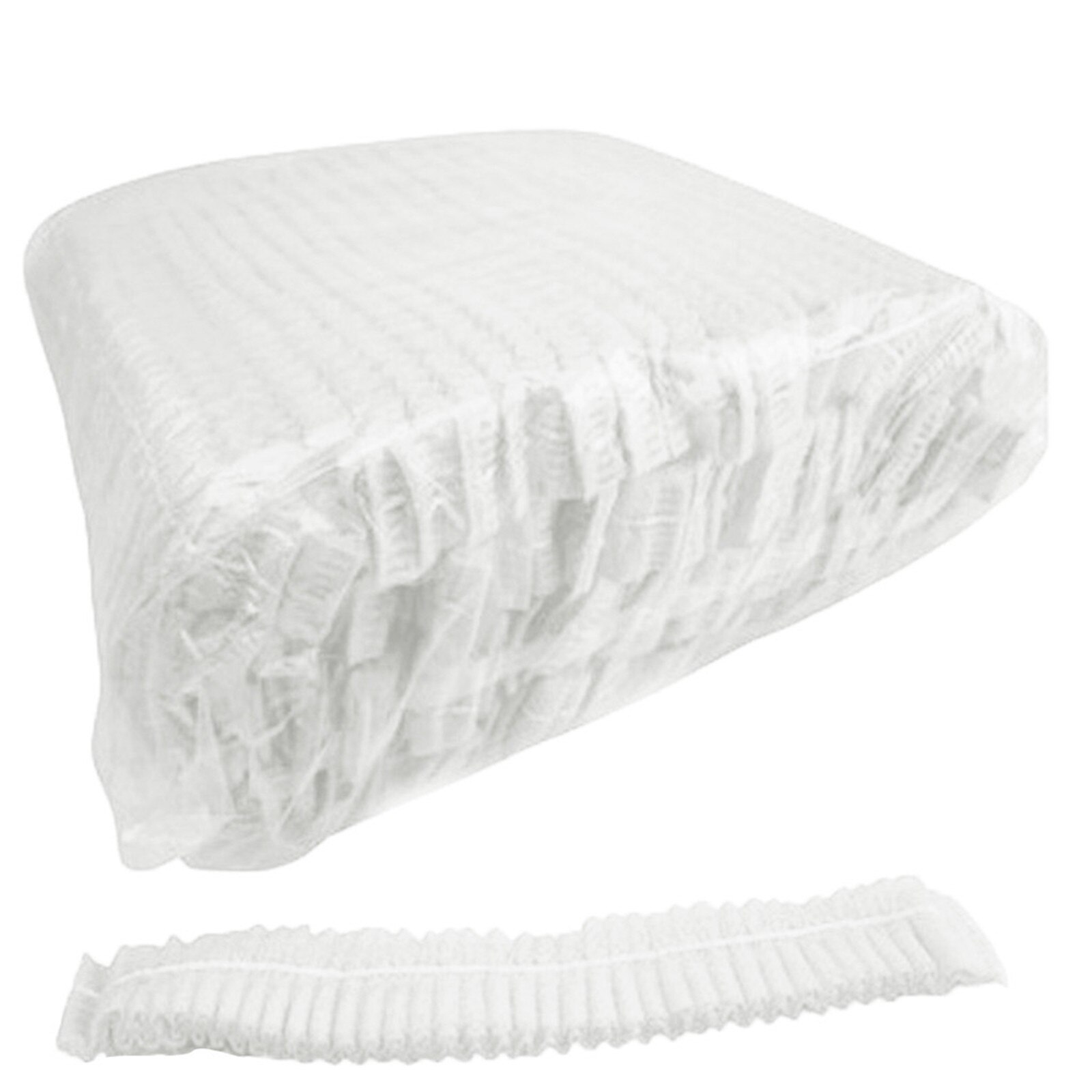 Disposable White Shower Caps For Food Services Spa Hair Salon Beauty Hair Nets Non-woven Dustproof Head Cover 100pcs #YJ