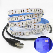 0.5 m 1 m 1.5 m 2 m USB UV Ultraviolet LED Strip Licht Niet waterdicht DC5V Flexibele SMD 5050 30 leds/m LED Diode Tape Met USB Draad
