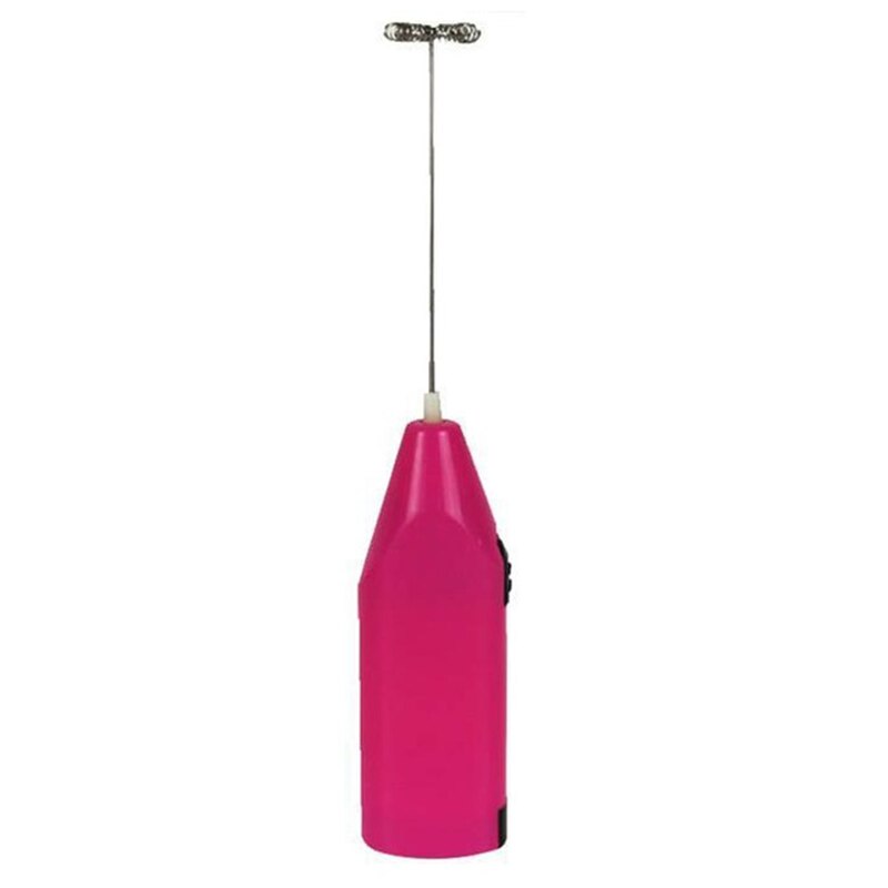 Utensilio de cocina, Espumador eléctrico para hacer espuma, batidor de bebida, batidor de huevos, batidor, Mini agitador con mango 1 unidad: pink