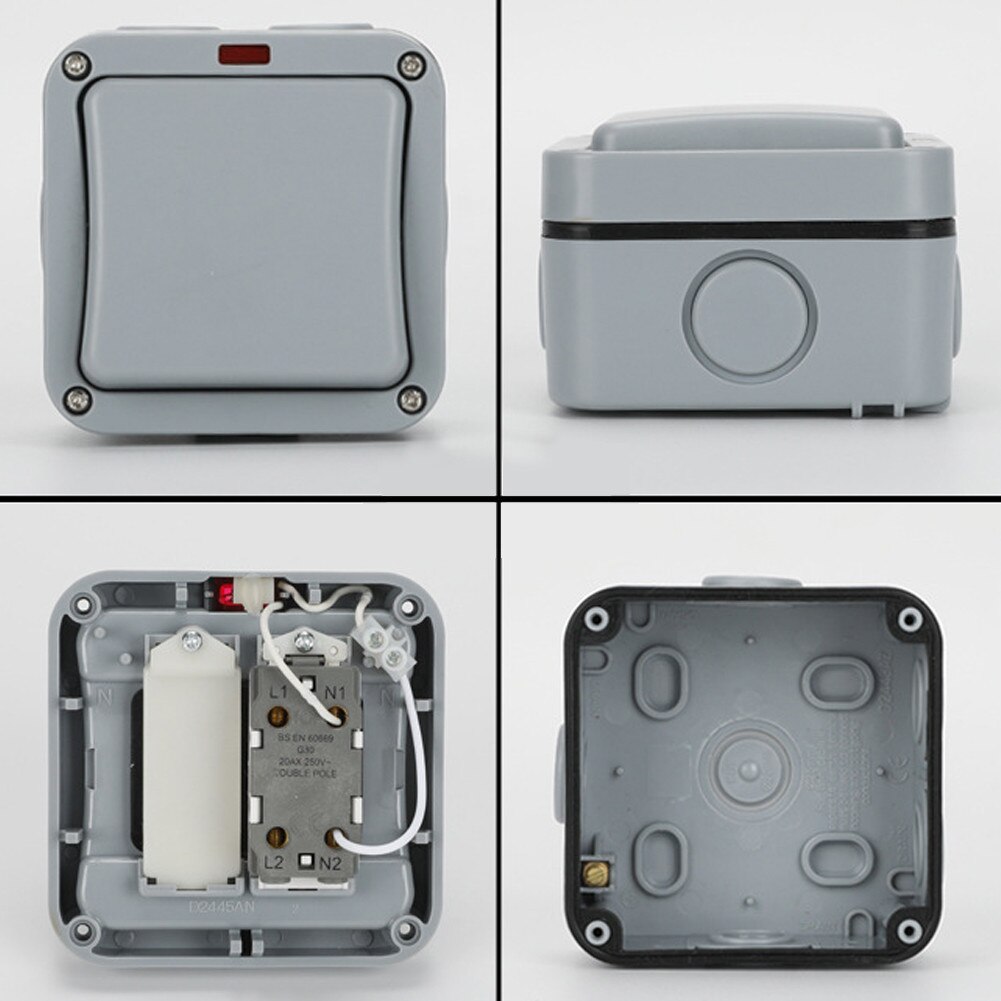 IP65 Switch Windproof Waterproof Single And Double Channel Waterproof Switch For Kitchen, Bathroom, Swimming Pool Switch