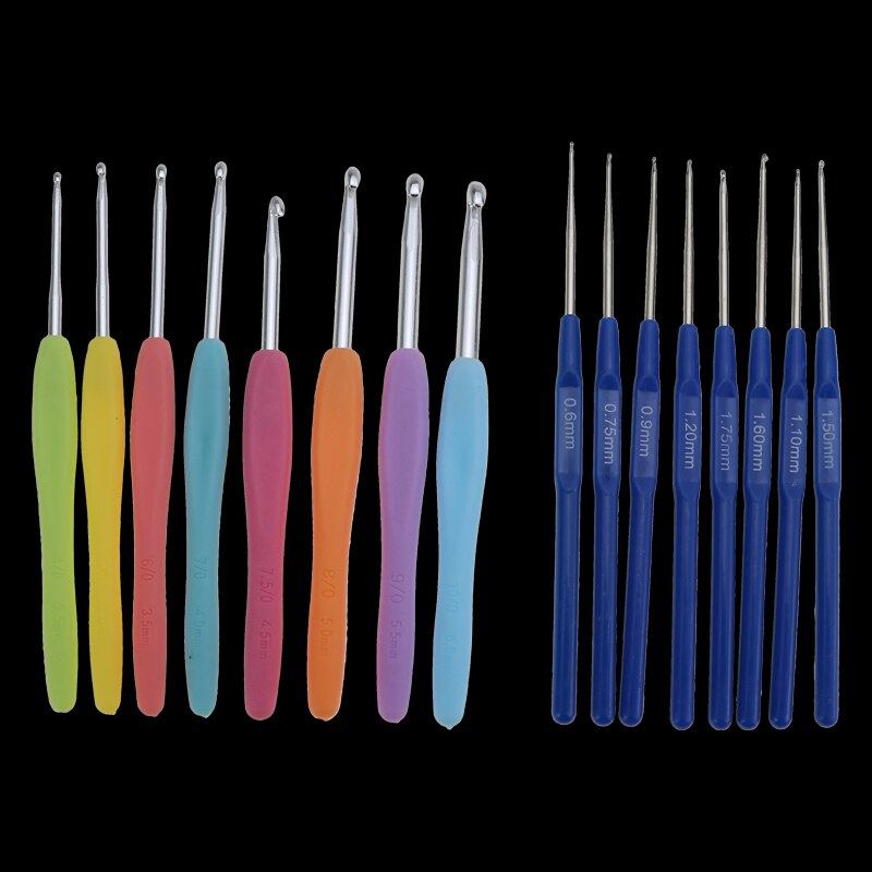 57 in 1 Full Set DIY 16 sizes Crochet Hooks Needles Stitches Knitting Craft Case Crochet agulha set Weaving Tools Sewing Tools