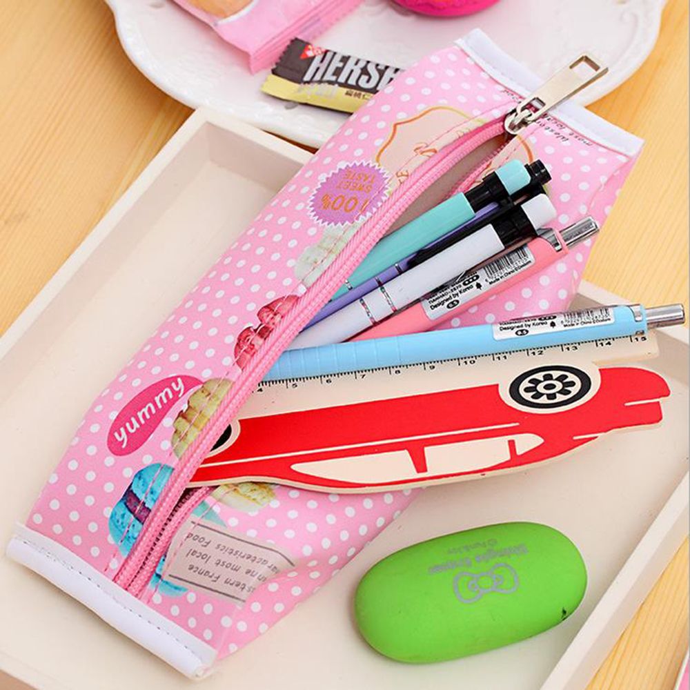 1Pc Watermelon pencil cases girls cute imitation PU leather kiwi pencil case bag fruit case office school supplies