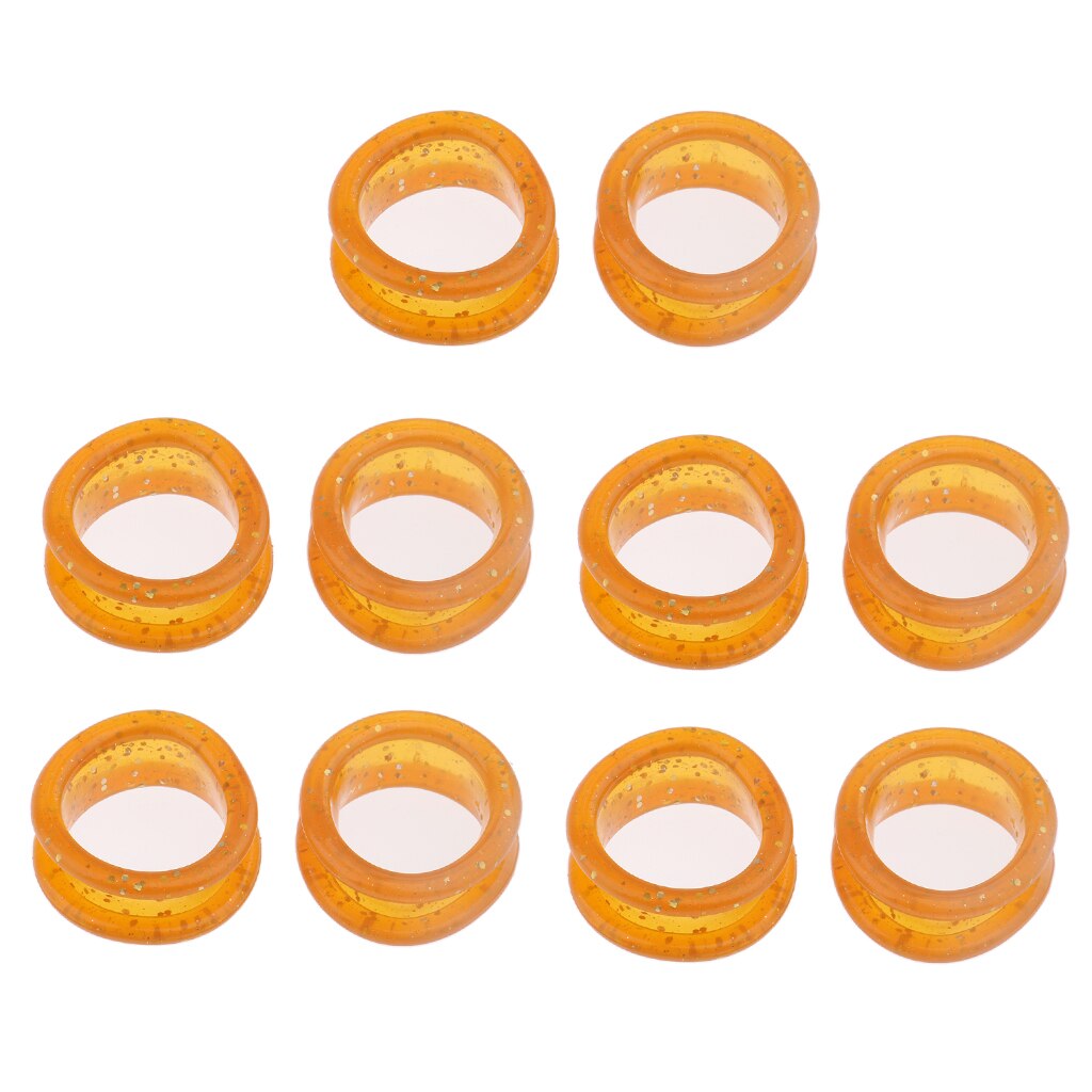 Lote de 10 unidades de tijeras para peluquería en colores surtidos, anillos de sujeción para dedo, insertos de goma blanda para anillos: Orange
