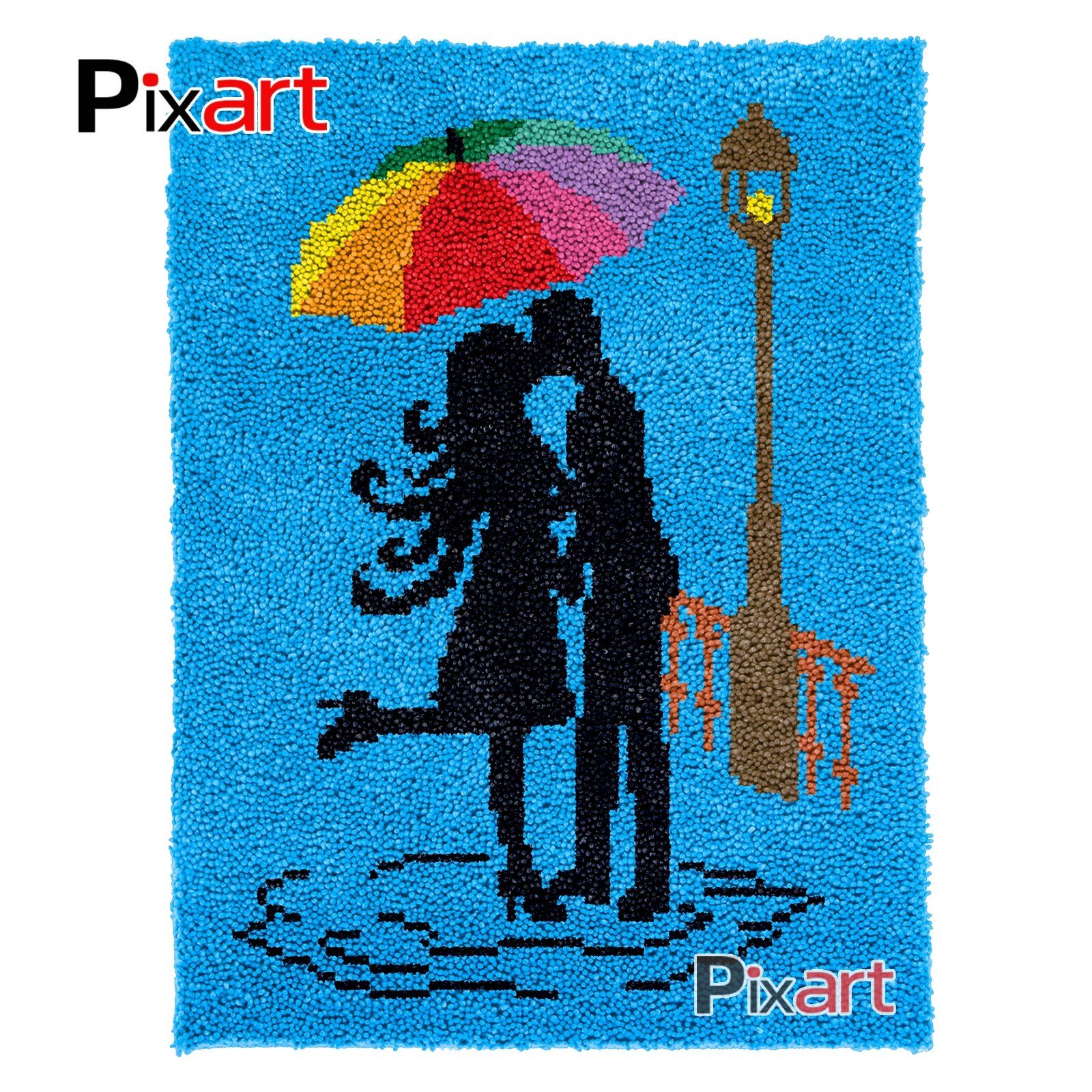 Kit de tapis à Crochet pour couple, à faire soi-même, coussin de siège, loquet, fil épais, couture, tapisserie de sol noué, artisanat