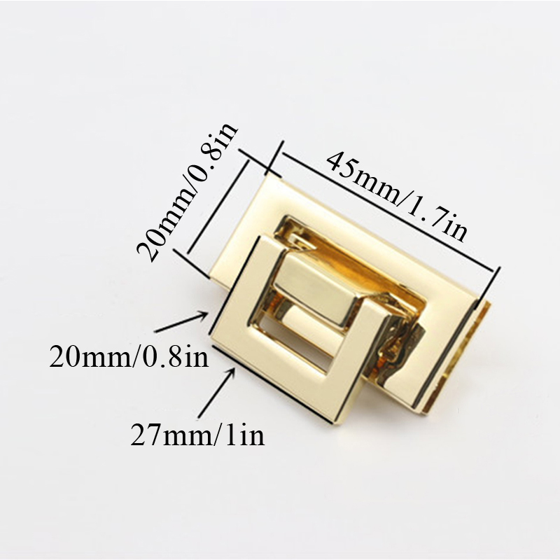 1 st Metalen Vierkante Kleine Tas Turn Lock Twist Lock Sluiting Leer Craft Vrouwen Tas Handtas Schoudertas Portemonnee DIY Tas Hardware