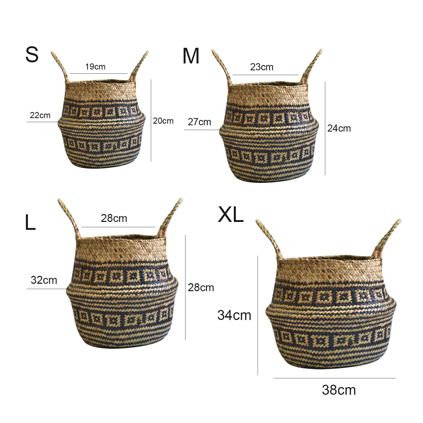 Klapp Handgemachte Lagerung Korb Dekorative Rattan Pflanze Blume Topf gewebte Weide Bauch Wäsche Korb Hause Dekore Pflanzer Körbe