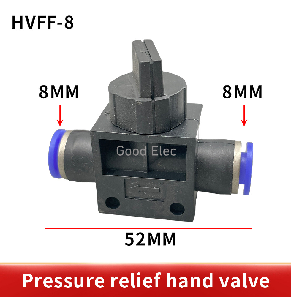 HVFF Pneumatische Anschlüsse Handventil 4 mm-12 mm Anschluss Schnellwanne für Schlauchrohrbegrenzung Geschwindigkeitsregelung: Blau