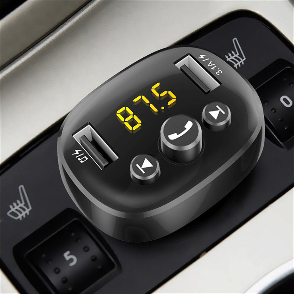 Transmisor Fm con Bluetooth para coche, Kit de manos libres, reproductor Mp3 inalámbrico para coche, Cargador Usb, 5V, 3.1A, 2 puertos, Aux, modulador Fm, Mf-A1