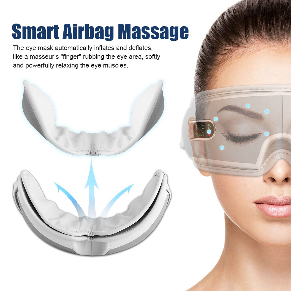 4D Pressotherapy for Eyes Visual Protection Machine Airbag Vibration Eye Massager Electric Eye Care Instrumen Heating Bluetooth